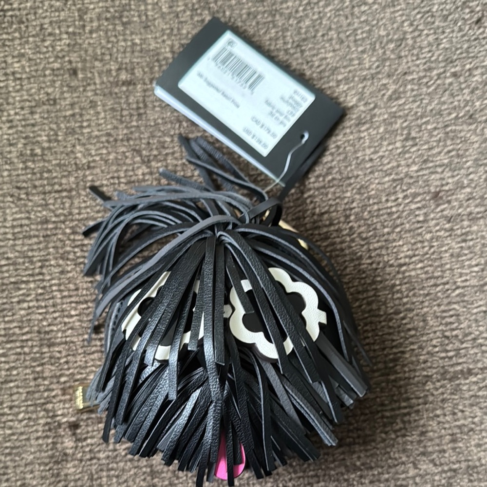 Black Leather Tassel Keychain